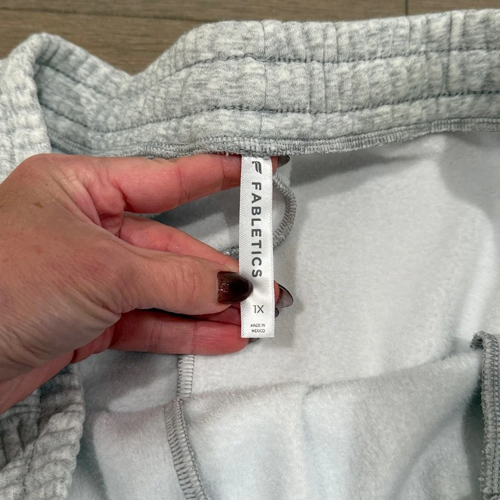 FABELTICS Light Grey‎ Heather Justin Sweatpant Cozy Fleece Jogger Pants Size 1X